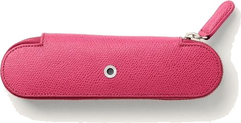 Graf von Faber-Castell Leather Standard case for 2 pens with zipper Epsom, Electric Pink | 118877 | Pen Place