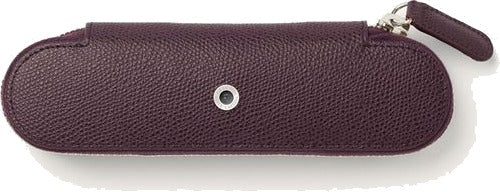 Graf von Faber-Castell Leather Standard case for 2 pens with zipper Epsom, Violet Blue | 118882 | Pen Place