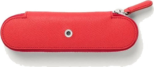 Graf von Faber-Castell Leather Standard case for 2 pens with zipper Epsom, India Red | 118676 | Pen Place