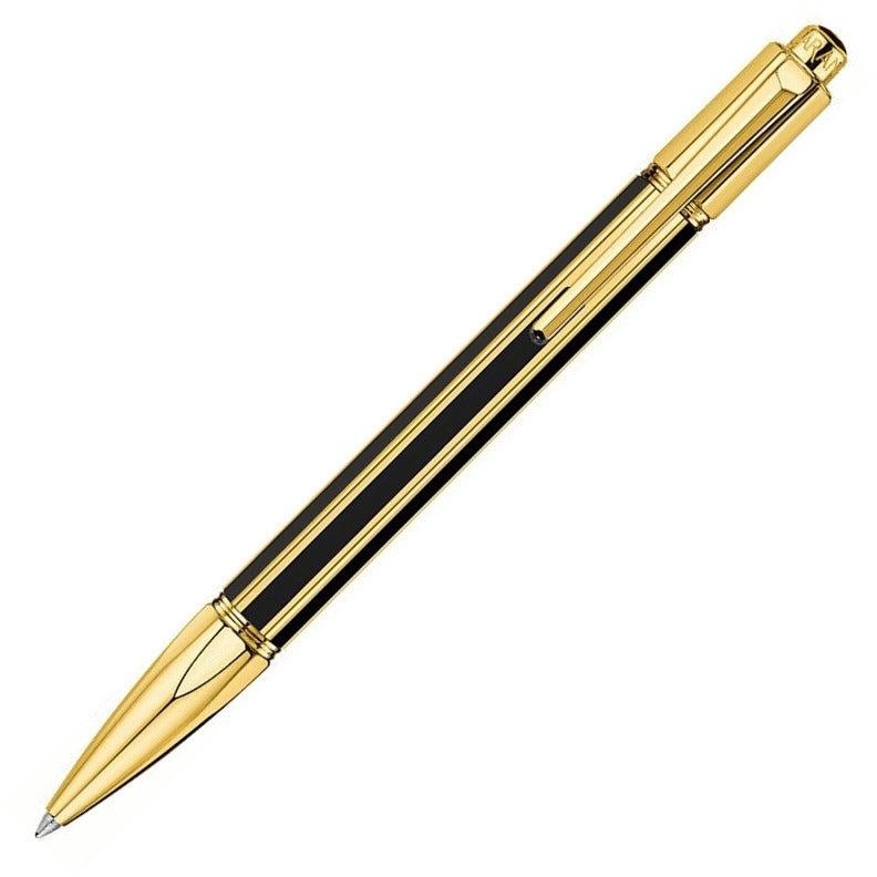 Caran d'Ache Varius Gold Plated China Black Ballpoint Pen | 4480.018 | Pen Place
