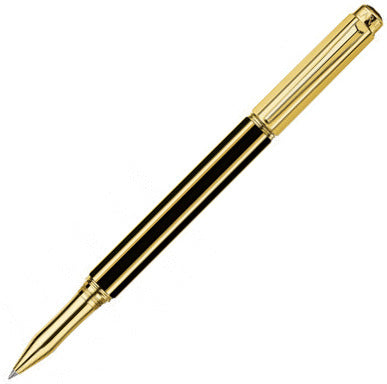 Caran d'Ache Varius Gold Plated China Black Rollerball Pen | 4470.018 | Pen Place