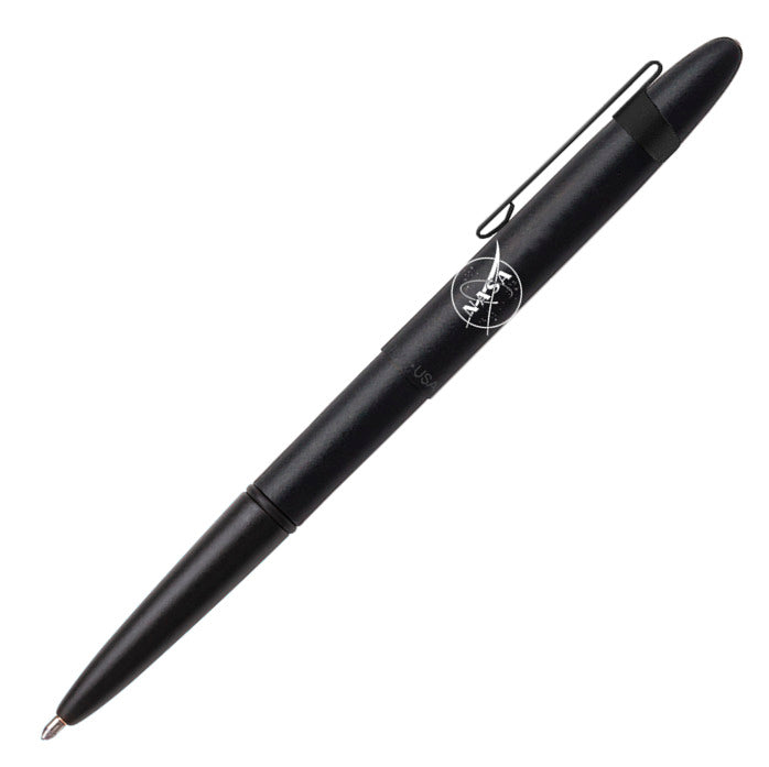 Fisher Bullet Matte Black NASA Meatball Logo with Clip | Pen Store | Pen Place Since 1968