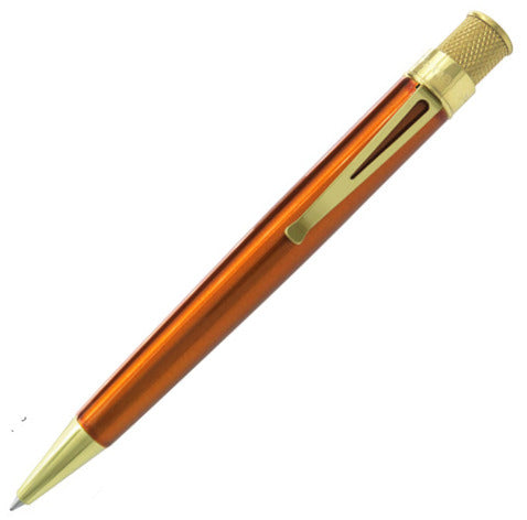 Retro 1951 Tornado Classic Brass Orange Rollerball Pen | Pen Place