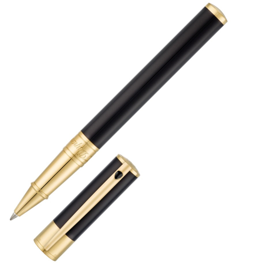 ST Dupont D-Initial Duo Tone Black & Gold Rollerball Pen | 262202 | Pen Place