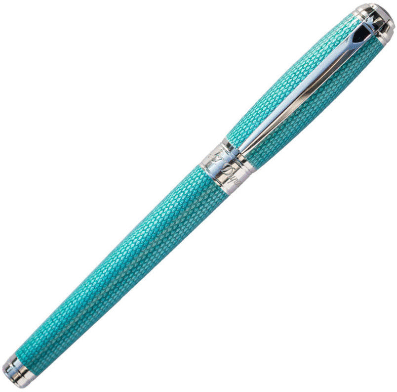 ST Dupont Diamond Guilloche Aquamarine Rollerball Pen | 412109L | Pen Place