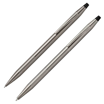 Cross Classic Century Titanium Gray Micro Knurl Ballpoint Pen and 0.7mm Pencil Set