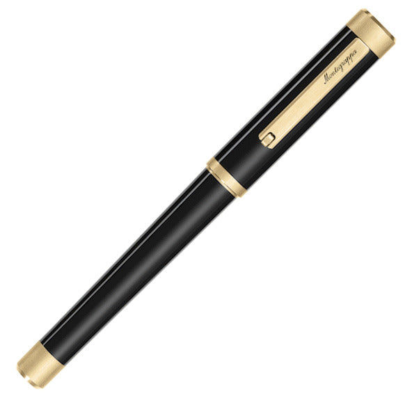 Montegrappa Zero Black & Gold Rollerball Pen | Pen Store | Pen Place Since 1968