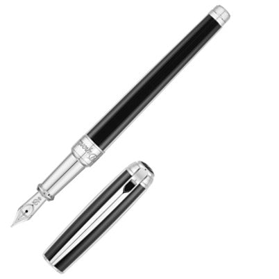 ST Dupont Line D Windsor Black & Palladium Fountain Pen | Pen Place