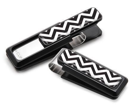 M-Clip Black w/Zigzag Inlay Money Clip | UV2-BKA-ZZUR | Pen Place