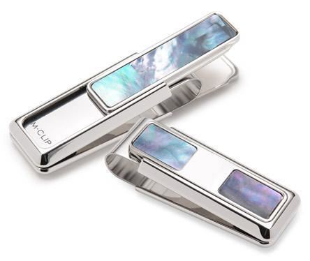 M-Clip Gray Mother of Pearl 2 Pocket Money Clip | MP-PRP-GRMP-2P | Pen Place