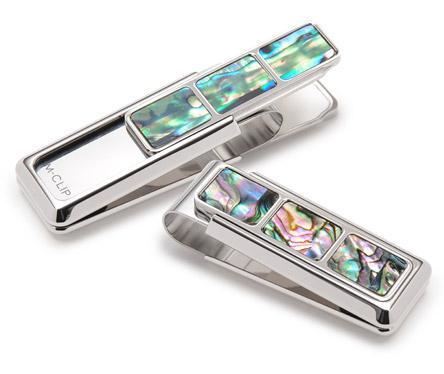 M-Clip Green Abalone 3 Pocket Money Clip | MP-PRP-GNAB-3P | Pen Place