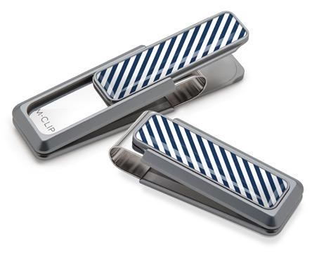 M-Clip Natural UV2 w/Dark Blue & White Money Clip | UV2-NMA-DBWH | Pen Place