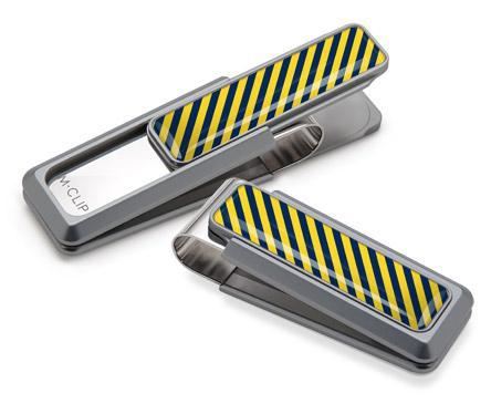 M-Clip Natural UV2 w/Dark Blue & Yellow Money Clip | UV2-NMA-DBYL | Pen Place