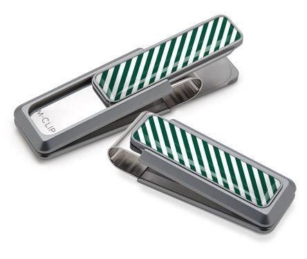 M-Clip Natural UV2 w/Dark Green & White Money Clip | UV2-NMA-DGWH | Pen Place