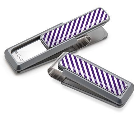 M-Clip Natural UV2 w/Purple & White Money Clip | UV2-NMA-PUWH | Pen Place