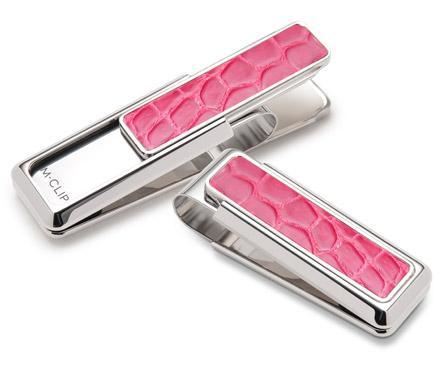 M-Clip Rhodium w/Pink Alligator Money Clip | RO-PRP-PKAL | Pen Place