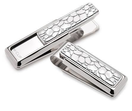 M-Clip Rhodium w/Polished River Rock Money Clip | ES-PRP-PLRR | Pen Place