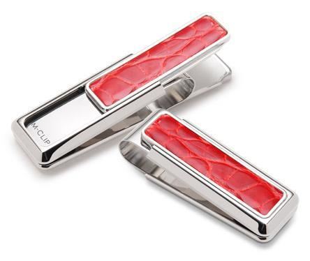 M-Clip Rhodium w/Red Alligator Money Clip | RO-PRP-RDAL | Pen Place