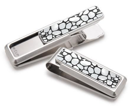 M-Clip Stainless Steel w/Black Enamel River Rock Money Clip | ES-BSS-BERR | Pen Place