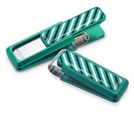 M-Clip Teal UV2 w/Teal, Blue & White Money Clip | UV2-TEL-REP1 | Pen Place