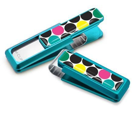 M-Clip Teal w/Polka Dot Inlay Money Clip | UV2-TEL-PDUR | Pen Place