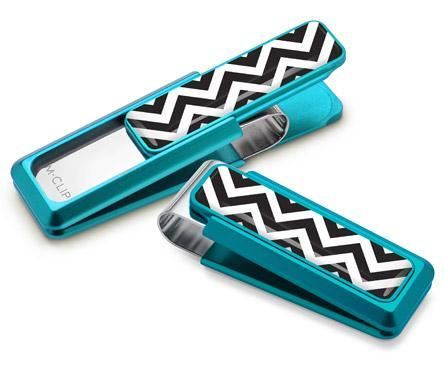 M-Clip Teal w/Zigzag Inlay Money Clip | UV2-TEL-ZZUR | Pen Place