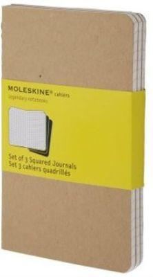 Moleskine 3 Squared Cahier Journals - Kraft Brown - Large | 9788883704994 | Pen Place