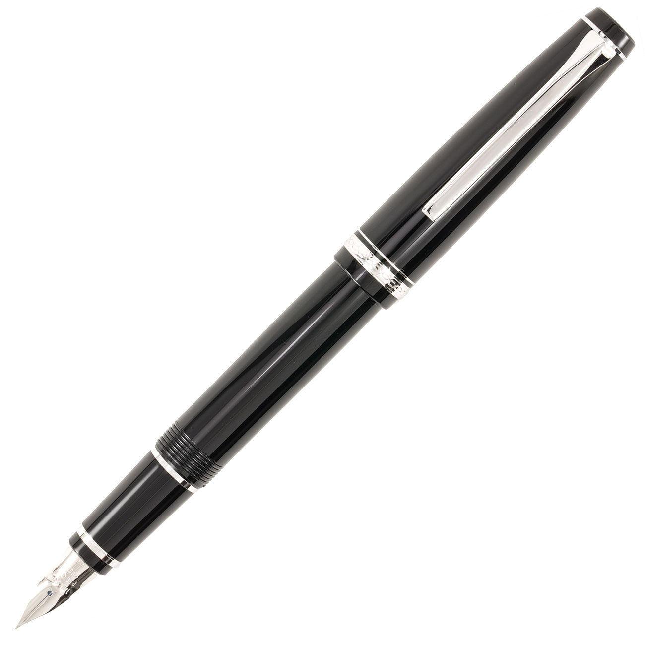 Pilot Falcon Black/Rhodium Fountain Pen | 60742 | Pen Place