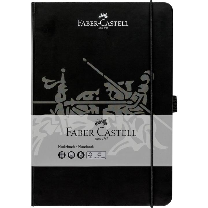 Faber-Castell Notebook A5 5.8" x 8.3" Square Paper - Black | 10020500 | Pen Place