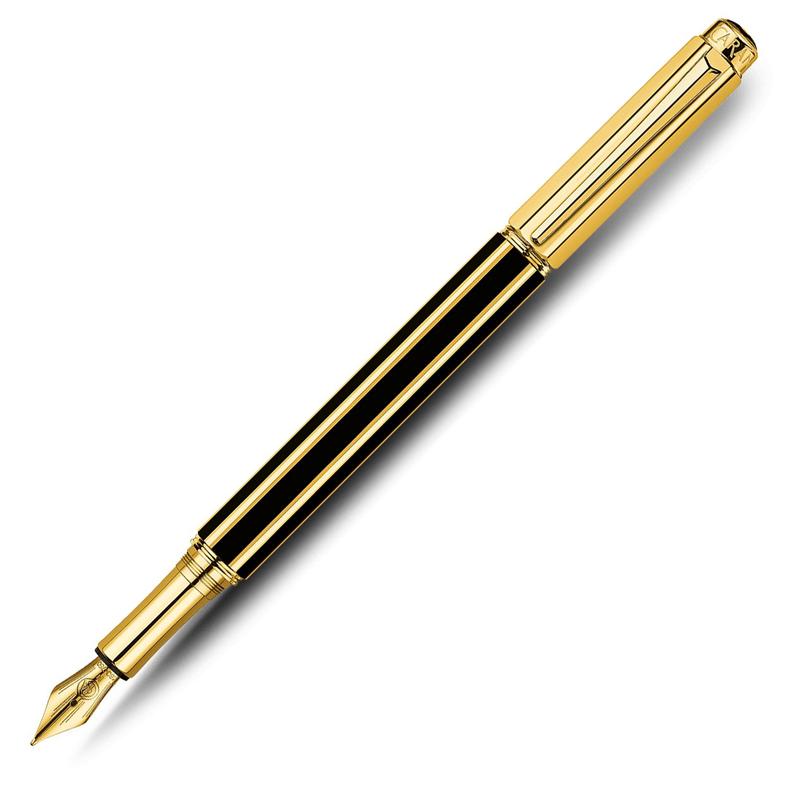 Caran d'Ache Varius Gold Plated China Black Fountain Pen | 4490.018 | Pen Place