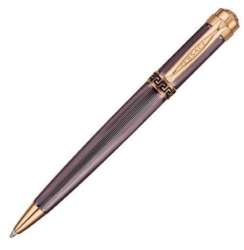 Versace Astrea Gold/Brown Guilloche Ballpoint Pen | VR7030014 | Pen Place