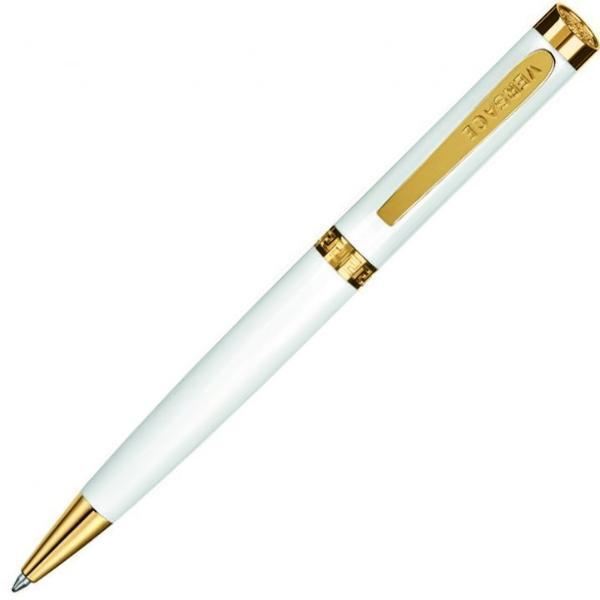 Versace Greca White/Gold Ballpoint Pen | VS3040016 | Pen Place