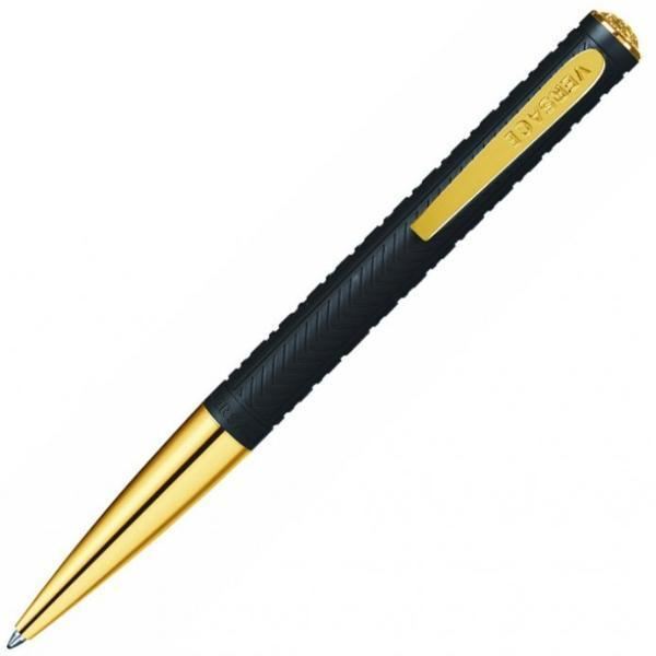 Versace Logos Black/Gold Ballpoint Pen | VS2030016 | Pen Place
