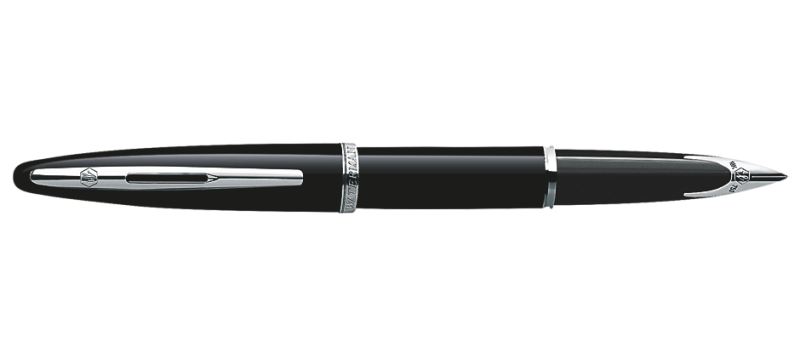 Waterman Car??ne Black Sea Fountain Pen - High-Gloss Black With Palladium Trim & Fine Nib