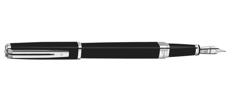 Waterman Exception Slim Black/Silver Fountain Pen | S0637020 | Pen Place