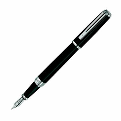 Waterman Exception Slim Black/Silver Fountain Pen | S0637020 | Pen Place