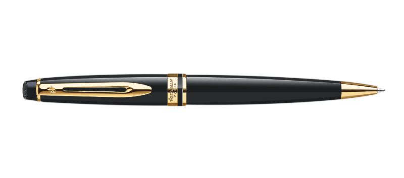 Waterman Expert Black Lacquer & Gold Ballpoint Pen