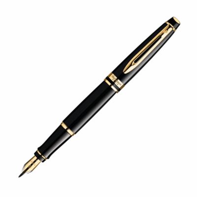 Waterman Expert Black Lacquer & Gold Fountain Pen