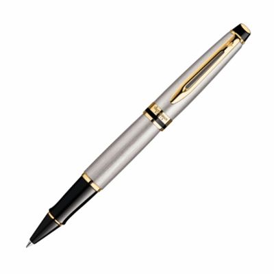 Waterman Expert Stainless Steel & Gold Rollerball Pen | S0951980 | Pen Place