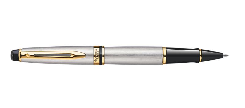 Waterman Expert Stainless Steel & Gold Rollerball Pen | S0951980 | Pen Place