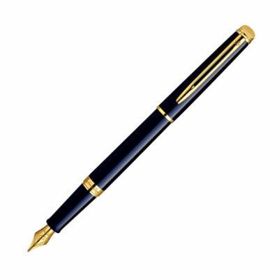 Waterman Hemisphere Black Lacquer & Gold Fountain Pen | Pen Place